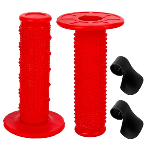 Image of HIAORS 7 /8 Handlebar Grips Compatible with 50cc 70cc 125cc 150cc TTR90 TTR110 TTR125 PW80 CRF50 XR50 CRF70 CRF125 KLX250 SSR125 TaoTao Apollo Pit Dirt Bikes Yozma In10 E Bike Motorcycles Parts Red