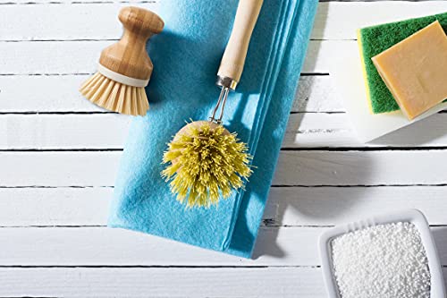 Image of HIC Kitchen Vegetable Scrubber Dishwashing Brush, Bamboo with Non-Scratch Bristles