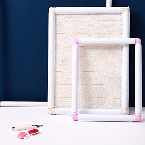 Square Embroidery Frame, 6 X 6 Inch Plastic Embroidery Hoop Rectangle Cross Stitch Clip Frame Hand Embroidery Hoops Embroidery Snap Frame Diy Sewing Tools For Cross Stitching, Quilting, Needlepoint #TOP1