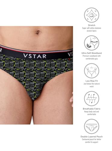 Image of VSTAR Super Soft Cotton Elastane Brief for Men Black