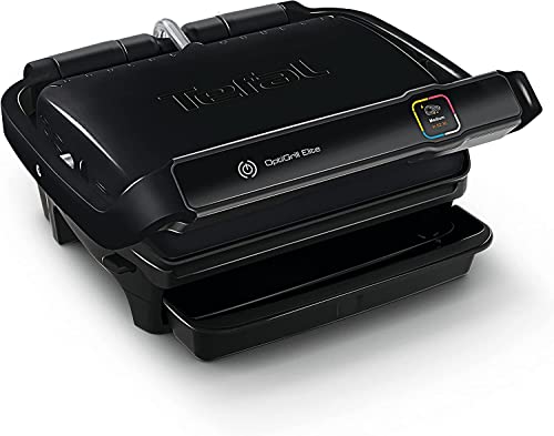Foto von Tefal Optigrill Elite Kontaktgrill I 2000 Watt I mit Hamburgerpresse + Grillbuch I Indoor & Outdoor Grill I 12 automatische Programme I Touch Display I Edelstahl I Perfekte Grillergebnisse