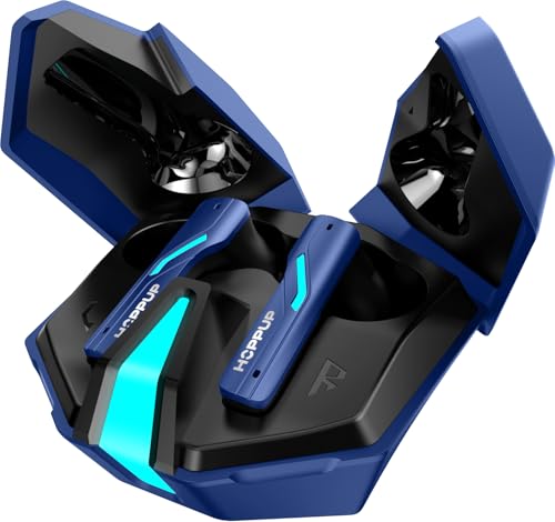 HOPPUP Xo6 Gaming Earbuds with 35MS Low Latency, RGB LED, 13MM Drivers & 50H Playtime Bluetooth (Cobalt Blue, True Wireless)