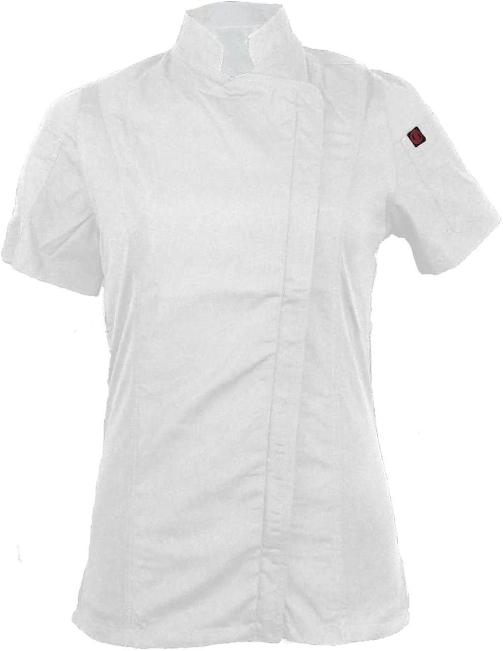ChefsCloset Unisex Women's Bailey Chef Coat, Short Sleeve Zipper Chef Jacket, Ladies
