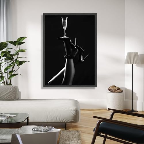 Art de luxe tableau talons hauts et champagne décoration chic - 4