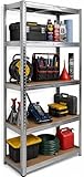 DIVCHI 5 Tier Storage Rack Heavy Duty Shelving Aluminium Garage Shelves Heavy Duty Shed Storage Racking Shelf For Warehouse Workshop & Office (Silver, Pack of 1)