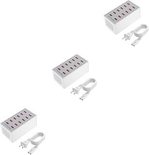 Hemobllo 3 Pçs 12 Carregador De Telefone Celular Estações De Carregamento Estação De Carregamento De Mesa Estação De Carregamento USB Abs Hub Poroso Branco