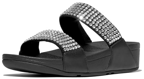 FitFlop Women's Lulu Maxi-Crystal Two-bar Slides Wedge Sandal
