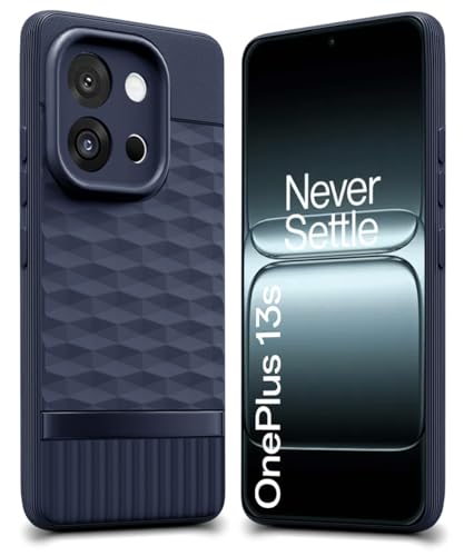Image of WOW IMAGINE Back Cover for 1+ OnePlus 13s 5G with Hexa Cube Design | Ultra Slim Soft Rubberised Case | Inner Velvet Fabric | Matte Silicone Flexible Mobile Case | Camera Protection - Blue