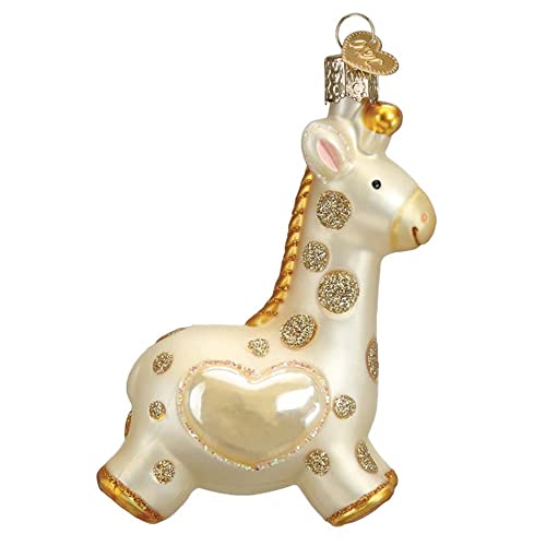 Old World Christmas Baby's Giraffe Glass Blown Ornament for Christmas