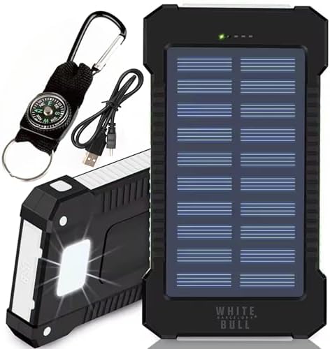 Batería Externa Carga Rápida 20000mAh con Panel Solar y Linterna ...