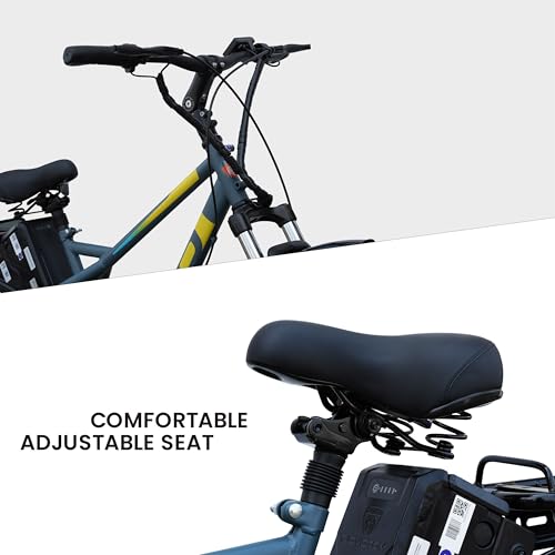 Motovolt Kivo Lite Electric Cycle | 36V 250W BLDC Motor | Up to 45 KM Range | 6Ah Removable Li-ion Battery (IP65, BIS Certified) | 110 kg Payload Capacity | Front Suspension | 26” Tyres | Grey Satin