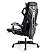 Produktbild GTPLAYER Ergonomischer Bürostuhl Schreibtischstuhl Gamingstuhl Drehstuhl Verstellbarer Lordosenstütze Kopfstütze Rückenschonend Chefsessel mit Verbindungsarmlehnen Stummrädern schwarz
