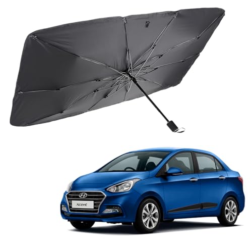 Image of Car Sunshade Windshield Umbrella Sunshade Compatible for Honda Xcent Car Front Window Sun Protection Foldable Sun Shade Full Cover Windshield for Most Vehicles, Black, 1 Piece
