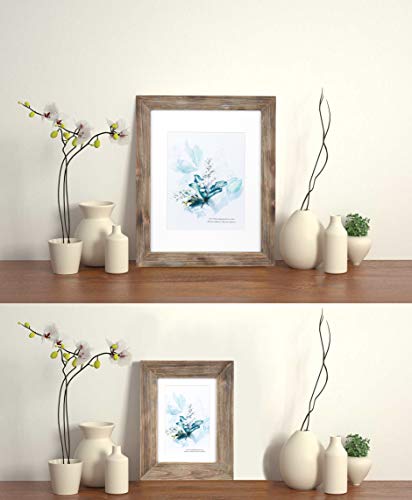 Kaiwin 100% Solid Wood Brown 11X14 Picture Frame 2 Pack Display Picture 8X10 With Mat, Hd Glass Inside, Rustic Wooden Photo Frames For Wall Mounting #TOP5