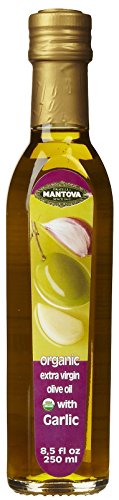 Mantova USDA Organic Garlic Extra Virgin Olive Oil (EVOO), Cold-Pressed, Imported from Italy. Perfect for salad dressing, vegetables, pasta salad, dipping Italian bread or pan frying, 8.5 ounce