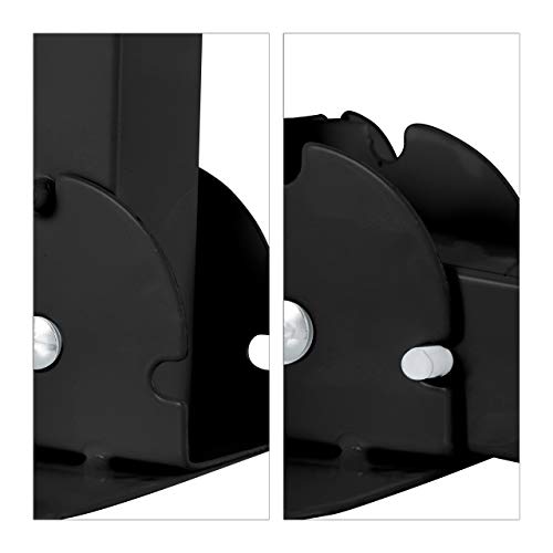 Base para sombrilla ajustable de metal negro con estructura plegable 8