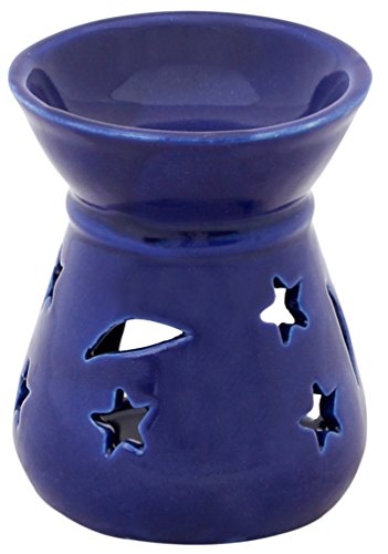 SouvNear Aromatherapy Essential Oil Diffuser/Oil Warmer/Ceramic Blue Votive Tealight Burner