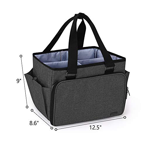 image for YARWO Sewing Accessories Organizer, Craft Storage Tote Bag with Pocket