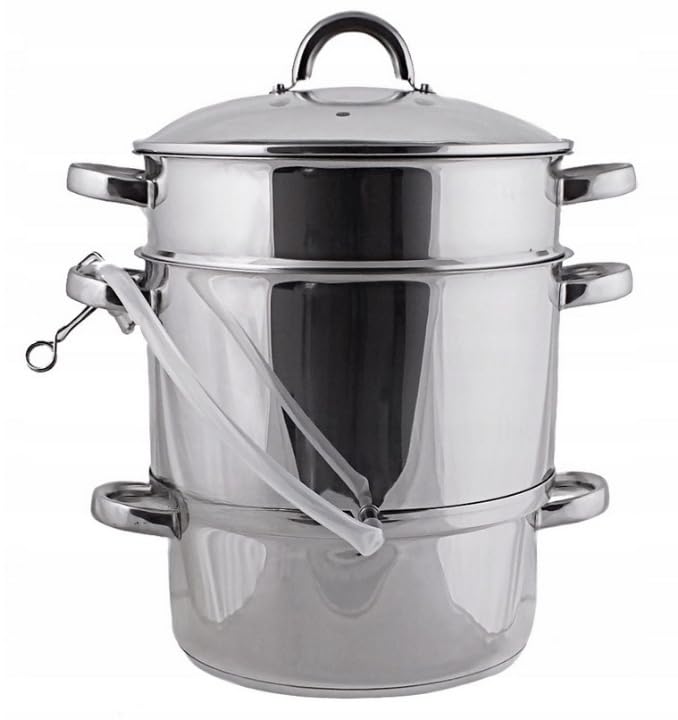 Luckyberg Dampfentsafter aus Edelstahl 8L, Ø26cm| Dampfentsafter, Induktionsdampfentsafter, für alle Herdarten geeignet