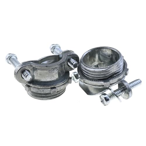 Conectores de cable tipo abrazadera de 3/4 pulg MEETOOT para conductos de metal gris 6