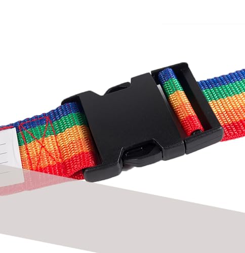 Image of Luggage Straps with Quick Release Buckle, 4 Pcs 4 Color 5 CM x 6.7 Feets Adjustable Polypropylene Fiber Suitcase Belts for Travel Packing (4 Color)