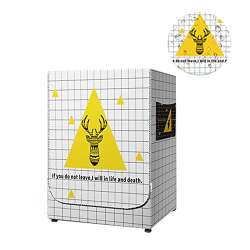 AKEfit Coperchi per Lavatrice, coperture asciutte, coperture Impermeabili, con Design a Cerniera, Motivo a Cervo a Triangolo