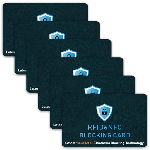 Srumvoat 6 Pack RFID Blocking Card, Generation 2 Credit Card Protector, Anti-Theft Contactless Shield Wallet NFC Blocker, Sleeves Cards Defender, Entire Wallet Protection Secure When Crowds/Social