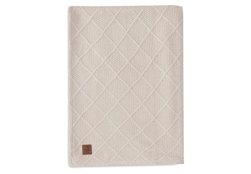 Couverture pour bébé Jollein contre le froid nocturne au tricot carreaux oatmeal et polaire teddy