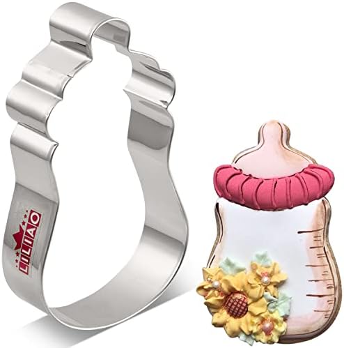 LILIAO Bottle Cookie Cutter for Baby Shower - 2.8 x 4.8 inches - Stainless Steel