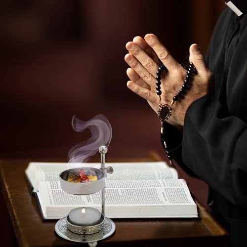 Mamemi Incense Warmer With Tea Light Adjustable Height: 4.33 Inch Nickel-Plated #TOP7