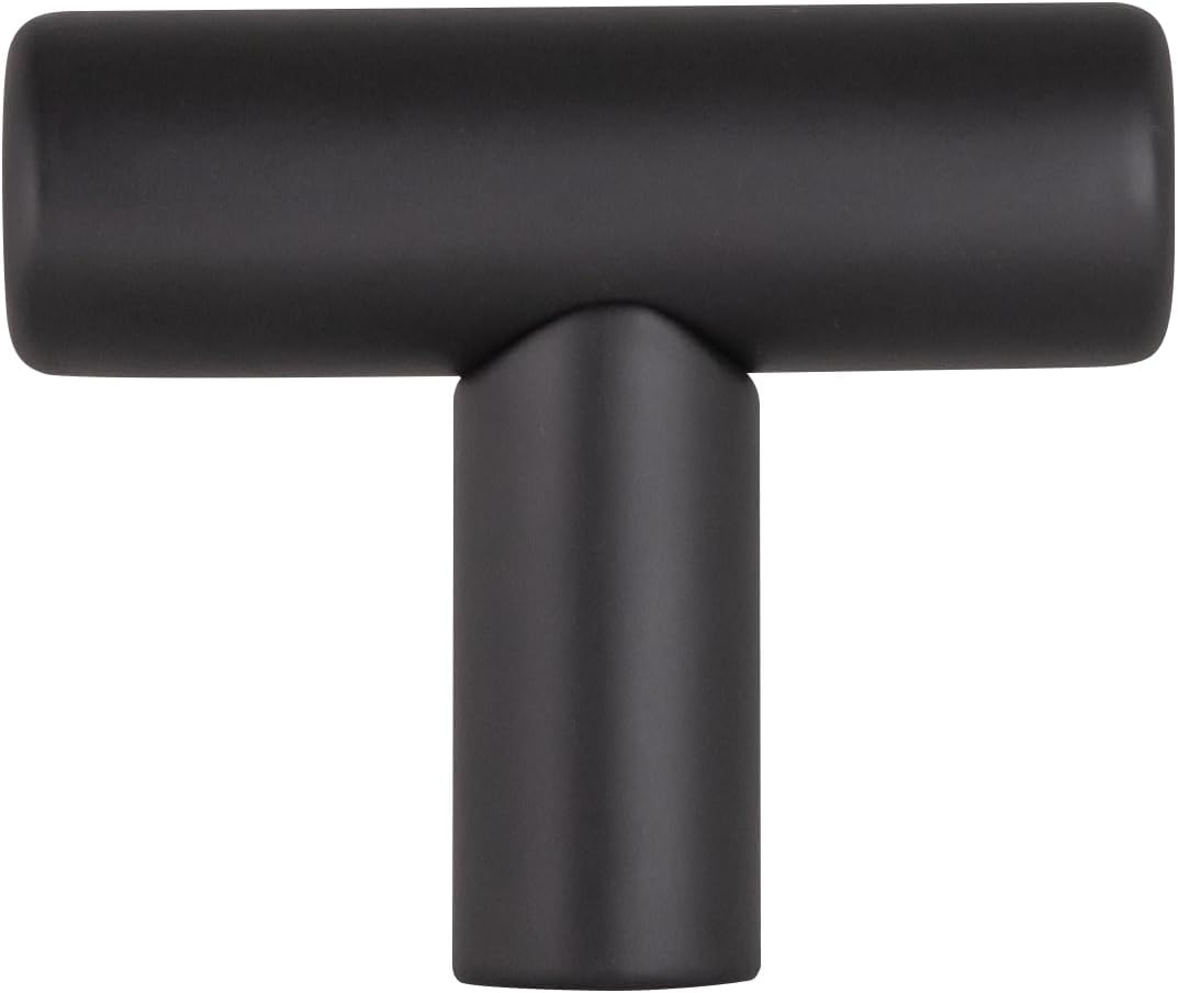 10-Pack T-Pull Cabinet Handles - 1-1/2-Inch Cabinet Knobs - Modern Kitchen Cabinet Handles in Matte Black, Drawer Pulls for Dressers, Cupboards, and Cabinets, Design House 208074