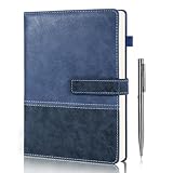 CON BOLÍGRAFO: Cada cuaderno personal viene con un bolígrafo negro de escritura fluida que puede insertarse en el soporte para bolígrafos del cuaderno cuando no se necesite, facilitando su almacenamiento