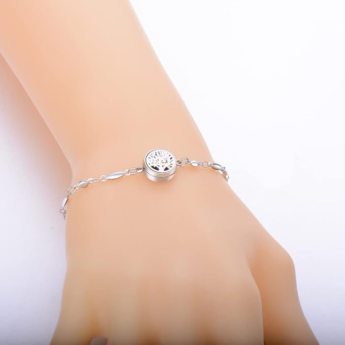 Pulsera difusora de aceites esenciales de acero inoxidable ajustable miniatura 4
