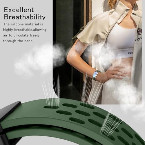 SumNeol Silikonowa bransoletka kompatybilna z Huawei Band 11 / Band 11 Pro, dla mężczyzn i kobiet, magnetyczna, oddychająca, sportowa bransoletka do zegarka Huawei Band 11 / Band 11 Pro, zielona