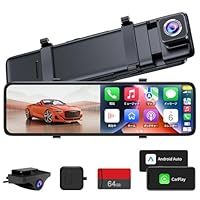 ドライブレコーダー ミラー型 12インチ : PRD63C ワイヤレスCarplay