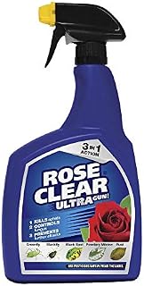 Rose Clear Ultra Gun Fungicide & Insecticide Spray 1 Litre Fights Blackspot & Rust (1 Bottle)