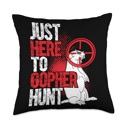 Gopher Hunting Adventure Wilderness Minnesota Season Throw Pillow
