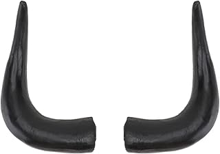 SEWACC 1 Pair Plastic Ox Horn Bulls Horns Imitation Ox Horn Headdress Halloween Horns Headband Hair Hoop Cosplay Devil Horn Hair Accessory for Halloween Party