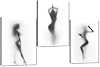 Sexy Nude Women Painting 3 Piece Picture Print on Canvas Black White Wall Art Naked Girl in the Shower Artwork for Bedroom Wall Decoration Home Decor Wooden Framed Stretched Ready to Hang(42''Wx20''H)