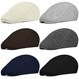 KUTTOR 6 Pieces Men's Newsboy Caps Gatsby Cabbie Driving Hunting Cap Newsboy Flat Cap Irish Hats Ivy Hat