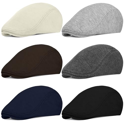KUTTOR 6 Pieces Men's Newsboy Caps Gatsby Cabbie Driving Hunting Cap Newsboy Flat Cap Irish Hats Ivy Hat
