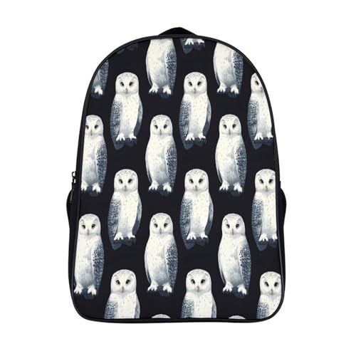 Sac à dos 3d imprimé chouette des neiges pour l'école les voyages et le quotidien