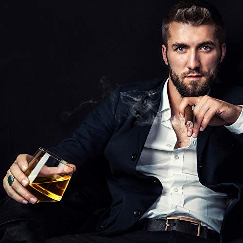 Barbuzzo Rolling Whiskey Glasses, Stemless Tilted Whiskey Glasses That Roll For Better Aeration – Perfect For A Variety Of Spirits, Malts, Highballs And Cocktails – Holds 6.3 Ounces, Set Of 2 #TOP3