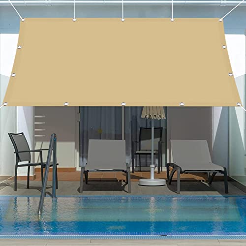 Voile d'ombrage Pare Soleil 6 x 8 m,Respirant résistante HDPE Perméable, Couvertures De Plantes De Serre,Voile de Parasol Voile, pour Voiture,Restaurant,Jardin, Beige