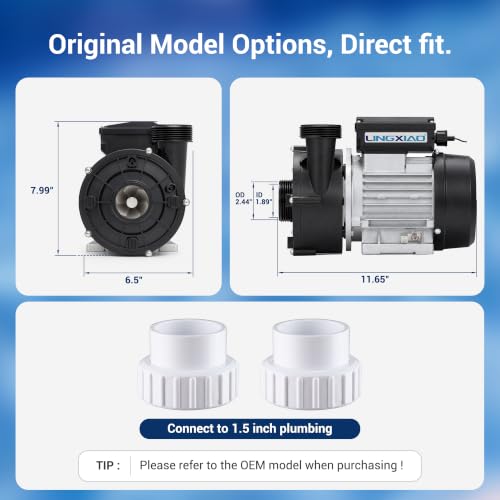 Image of Hot Tub Circulation Pump 230V,63GPM,1.5in (Model: WTC50M-Standard)