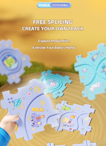 Shawe Auto Spielzeug für Kinder ab 3-8 Jahre, 12Pcs DIY Dinosaurier Puzzlebahn Autorennbahn mit Dinos Spielzeugauto, Gehirn Spiele Kinderspielzeug Geschenk für 3 4 5 6 7 8 Jahre alte Jungen Mädchen