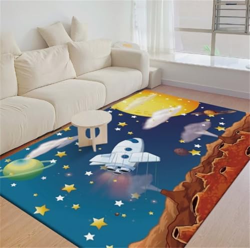 Tapis lavable en machine et résistant à l'usure motif dessin animé