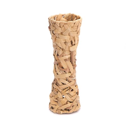 CREEDWOOD Vase à Fond Tressé Malida en Jacinthe d'Eau, 40 cm | Décoratif Naturel sur Pied, Style Boho, Cache-Pot pour Fleurs Séchées