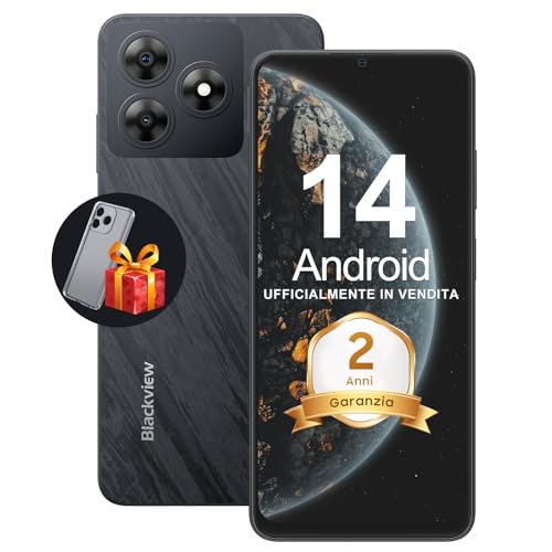 2025 WAVE8C Smartphone Android 14 6.56 Octa-Core 10W Ricarica Rapida13MP+8MP Telefono Cellulari Cover Inclusa Face Dual Jack