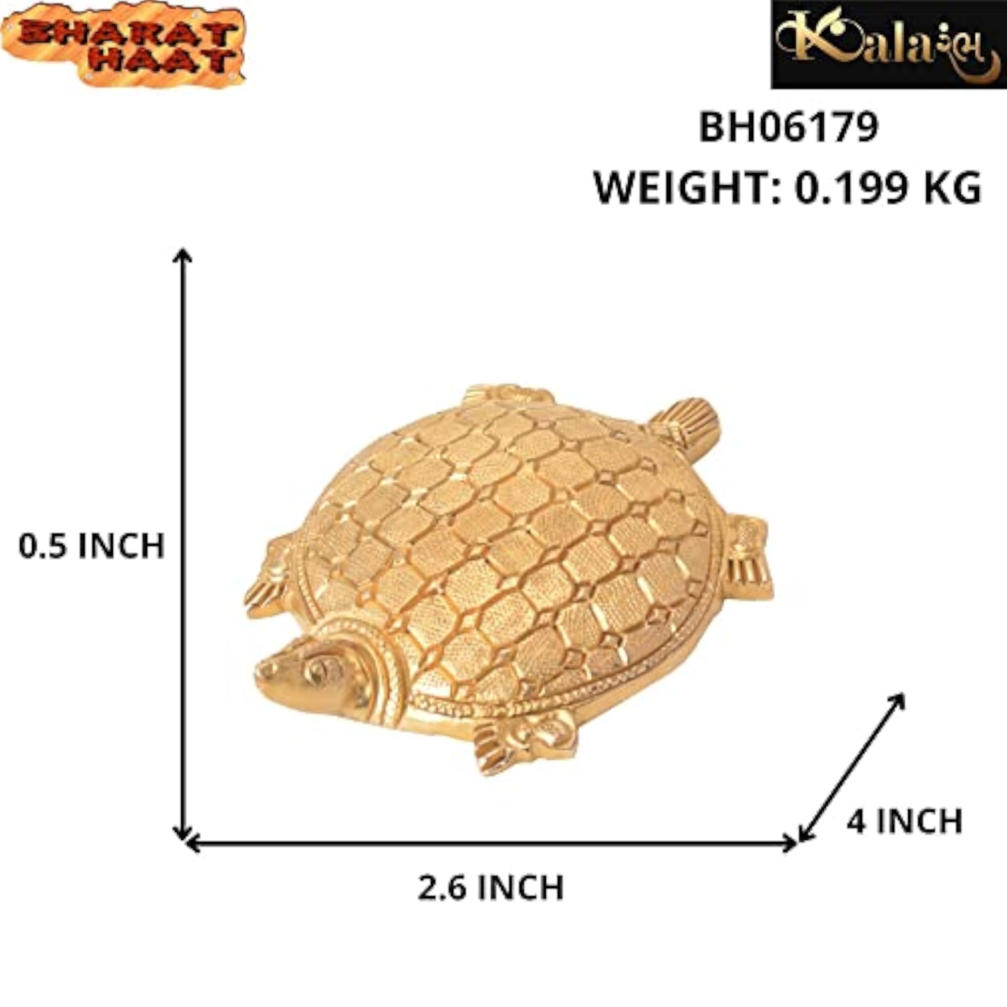 Brass Metal Tortoise for Good Luck Decor